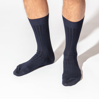blu navy. ribbed