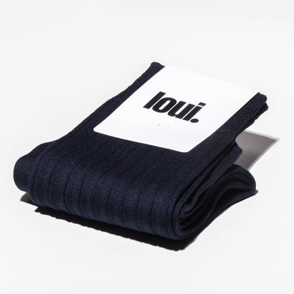 blu navy. ribbed