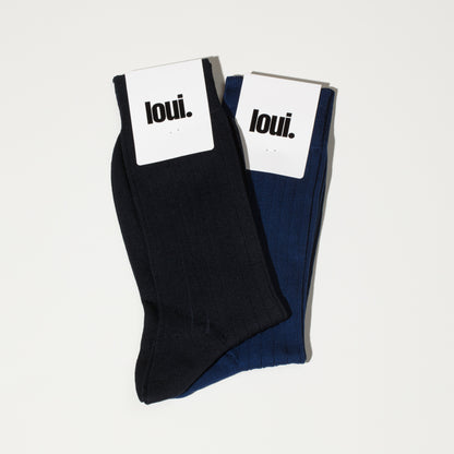blu navy. ribbed